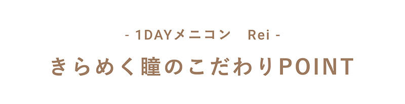 -1DAYメニコン Rei- きらめく瞳のこだわりPOINT