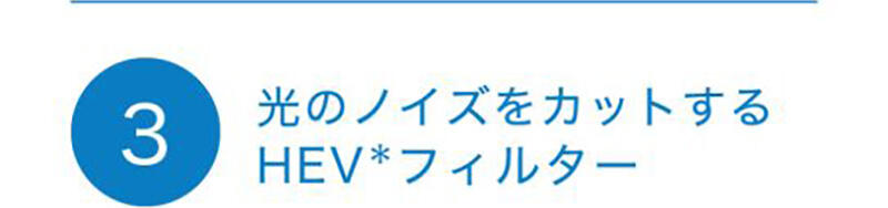 ③ 光のノイズをカットするHEV*フィルター